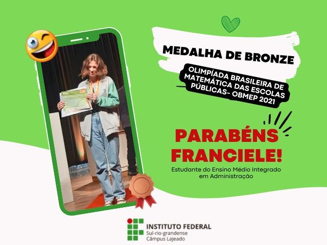 Medalha de Bronze - Olimpíada Brasileira de Matemática das Escolas Públicas - 2021 